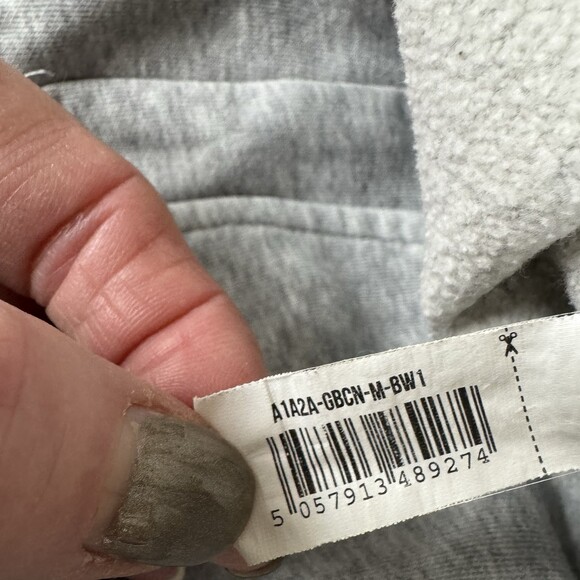 Gym Shark Joggers Mens M Grey Cotton Sweatpants White Logo - Picture 8 of 11